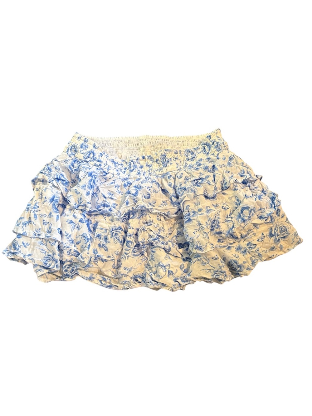 Hollister mini floral tiered skirt / skort with pockets, size S and EUC - Picture 3 of 12